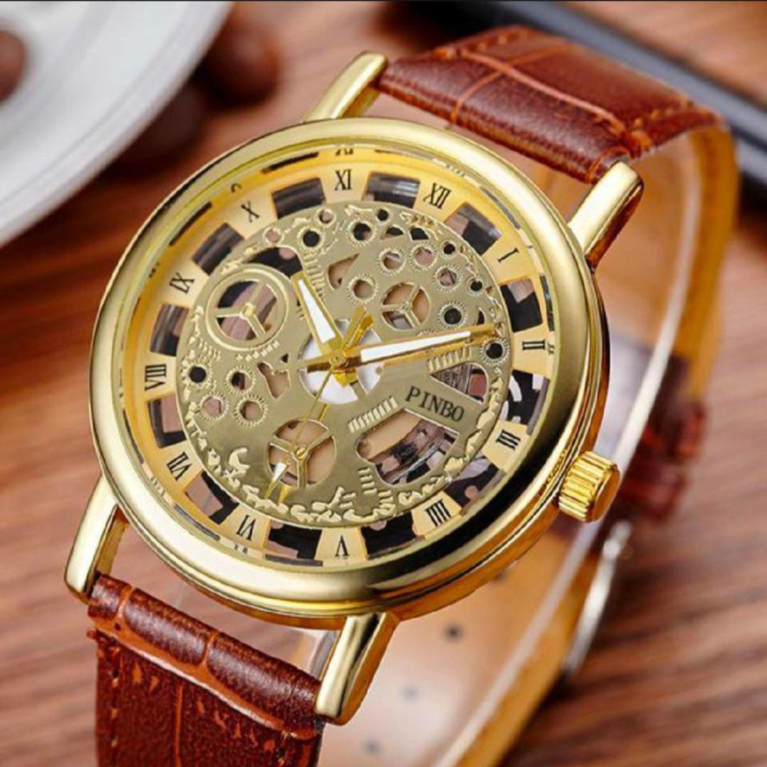 Skeleton Automatic Mens Watch Quartz